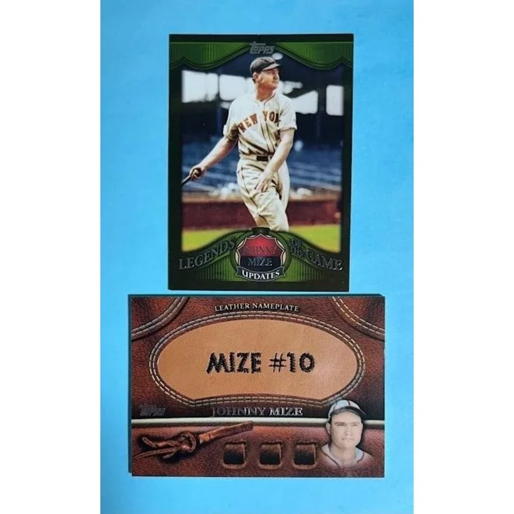 JOHNNY MIZE 2011 Topps Manufactured Leather Nameplate # MGL-JM HOF+2009 #LGU25